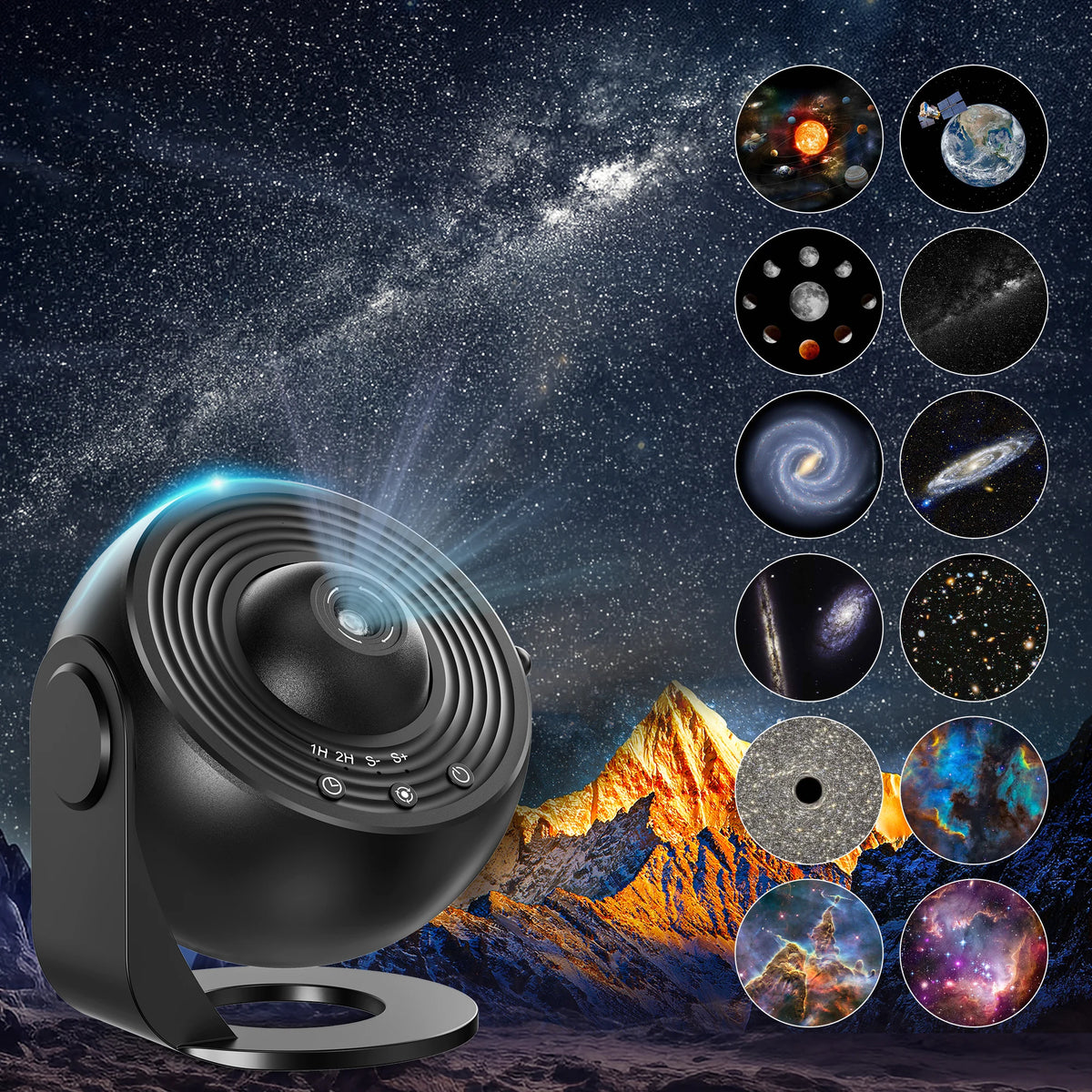 Aiopp Star Projector With 360 Rotation And Hd Galaxy Lighting