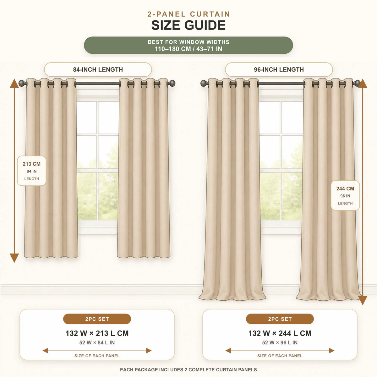 Luxury Double Layer Embroidered Blackout Curtains Set