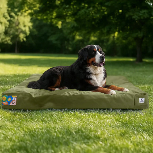 Indestructible Outdoor Dog Bed With Chew Resistant Waterproof Canvas