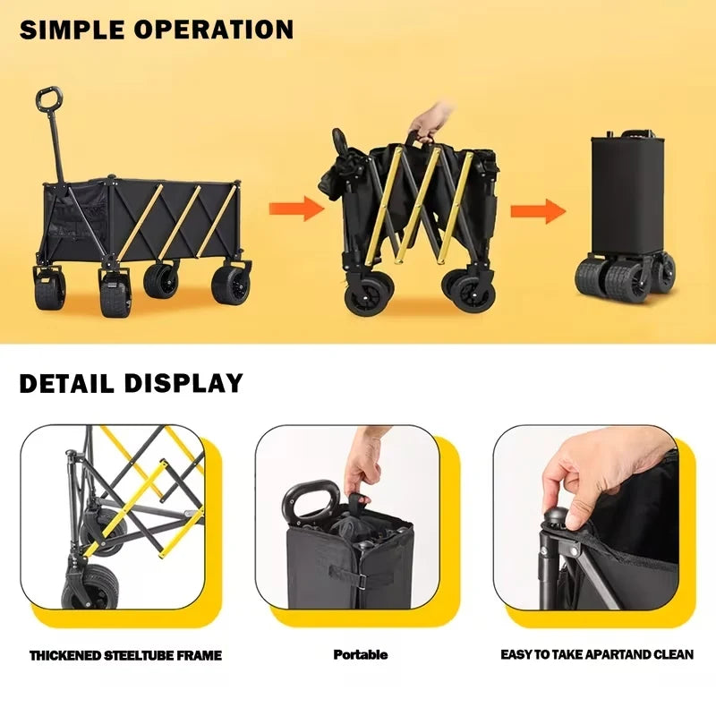 Heavy Duty Folding All Terrain Outdoor Utility Camping Cart