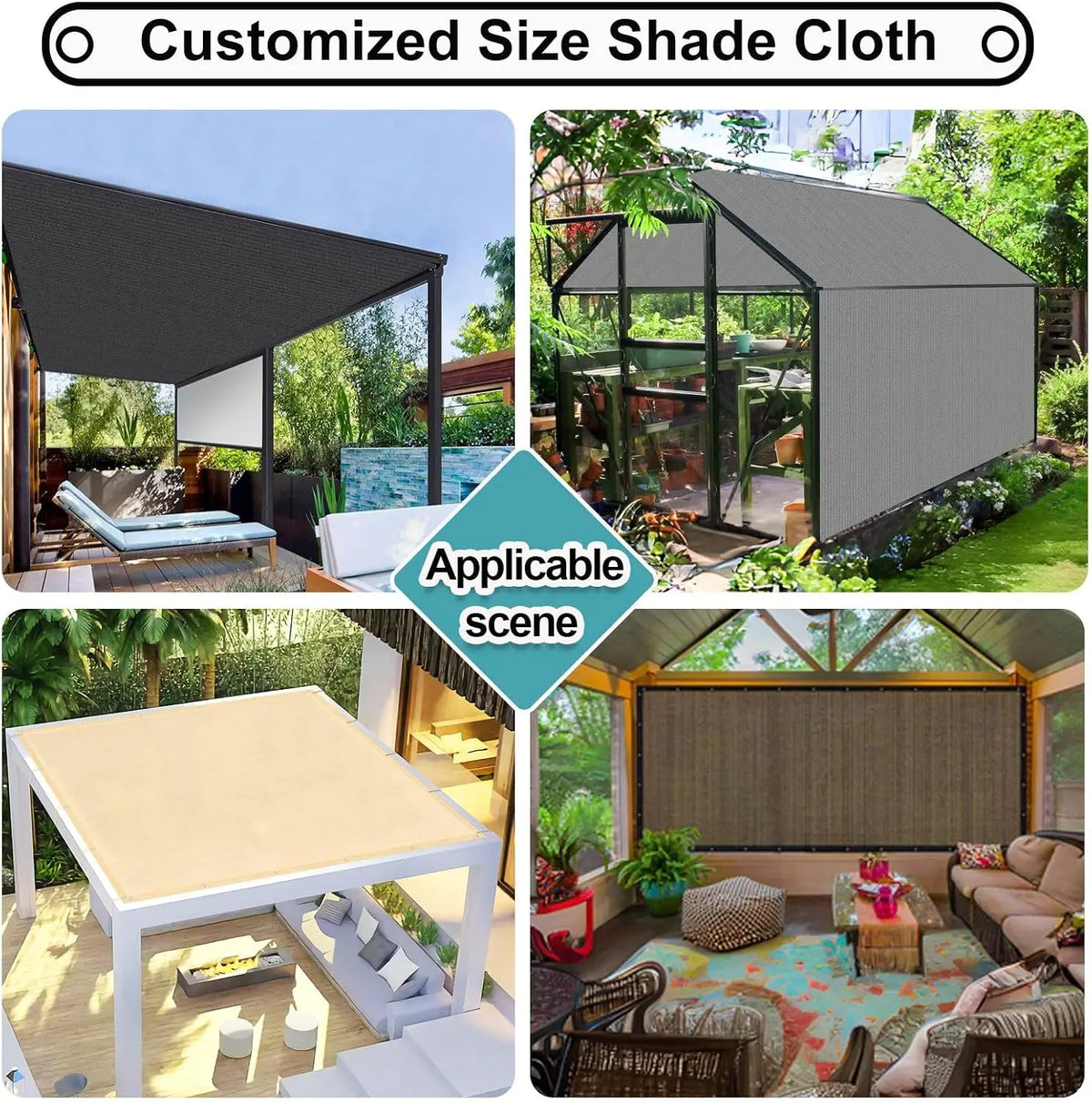 Heavy Duty HDPE UV Block Shade Cloth With Reinforced Grommets