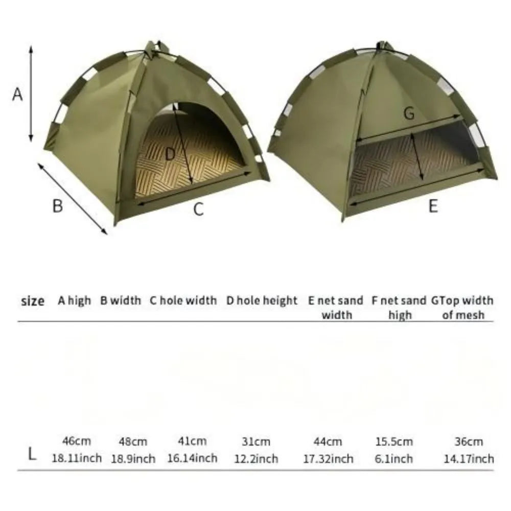 Outdoor Semi Enclosed Pet Tent For Cats And Portable Shelter