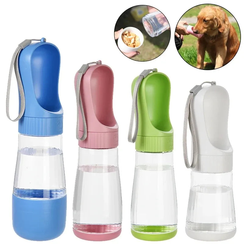 Portable Dog Water Bottle With Separated Food Storage Cup