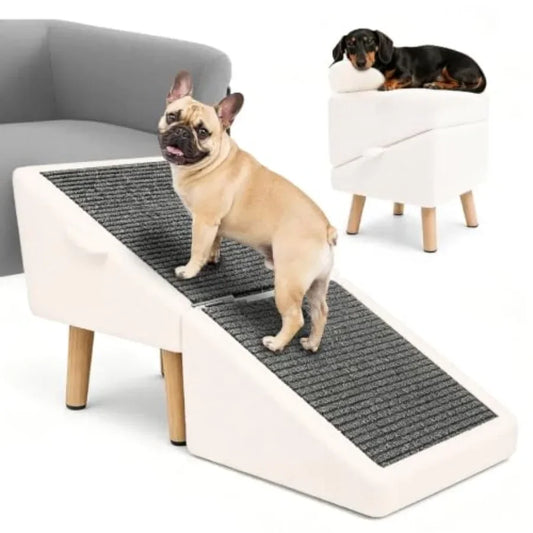 Wood Pet Steps Ottoman With Non Slip Surface For Couch