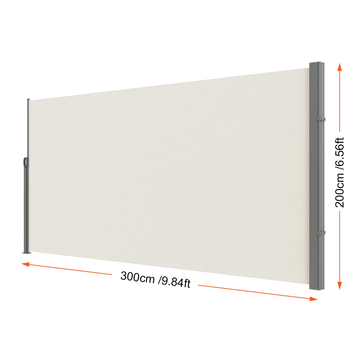 SucceBuy Retractable Side Awning Outdoor Privacy Screen With Frame