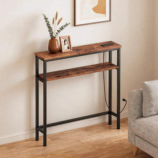HiMISS Slim Console Table With Power Outlets And USB