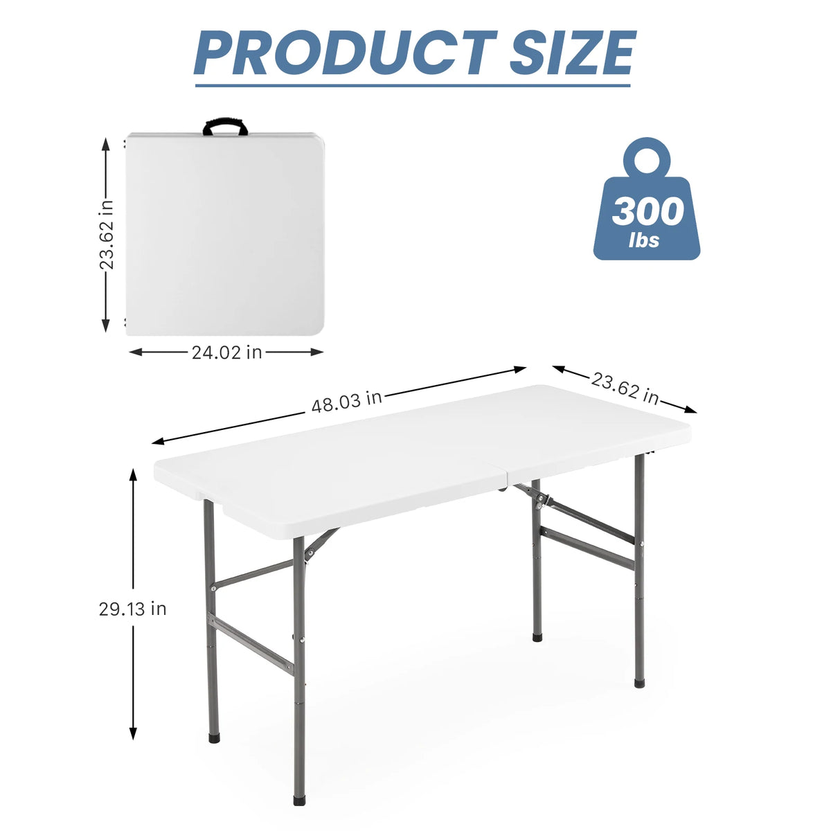 JHK Heavy Duty Portable Folding Camping Table with Carrying Handle