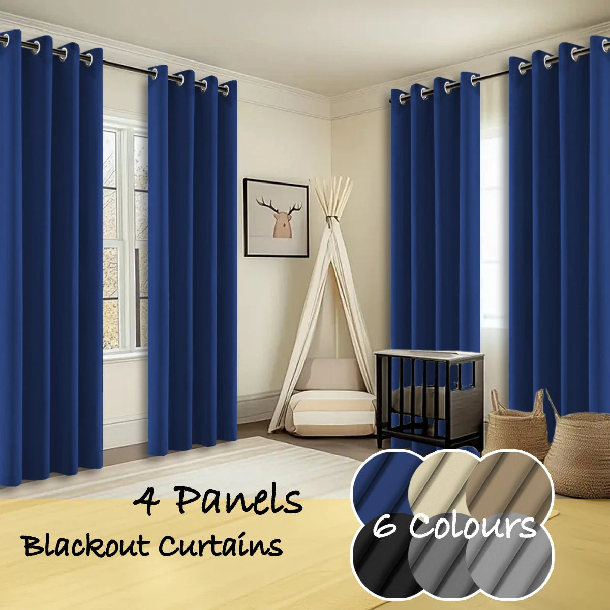Premium Thermal Insulated Blackout Curtains With Decorative Rings
