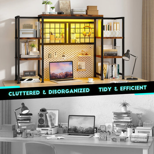 Five Tier Desktop Shelf Rack With Integrated Led Lighting