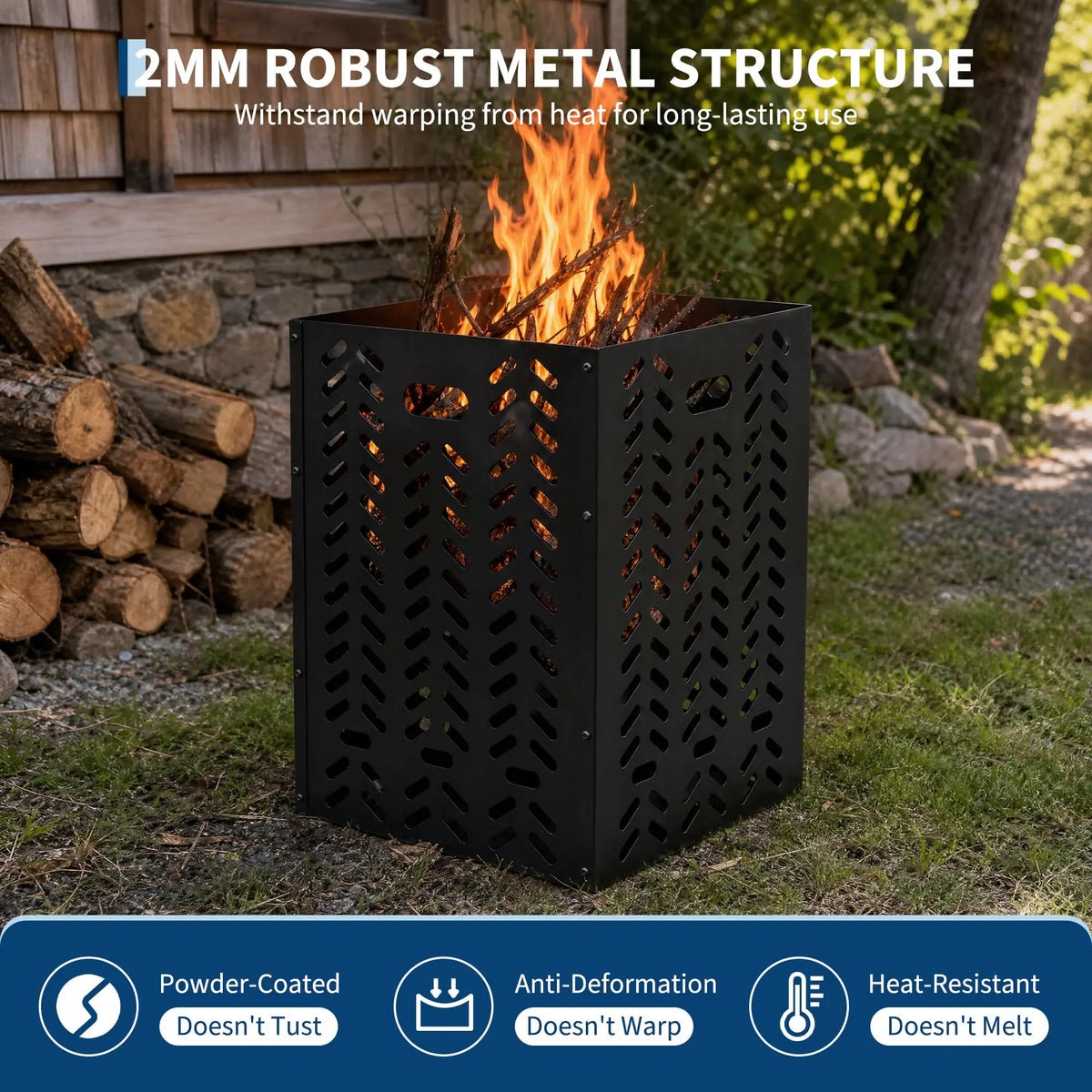 HiMISS Heavy Duty Steel Outdoor Burn Cage For Yard Cleanup