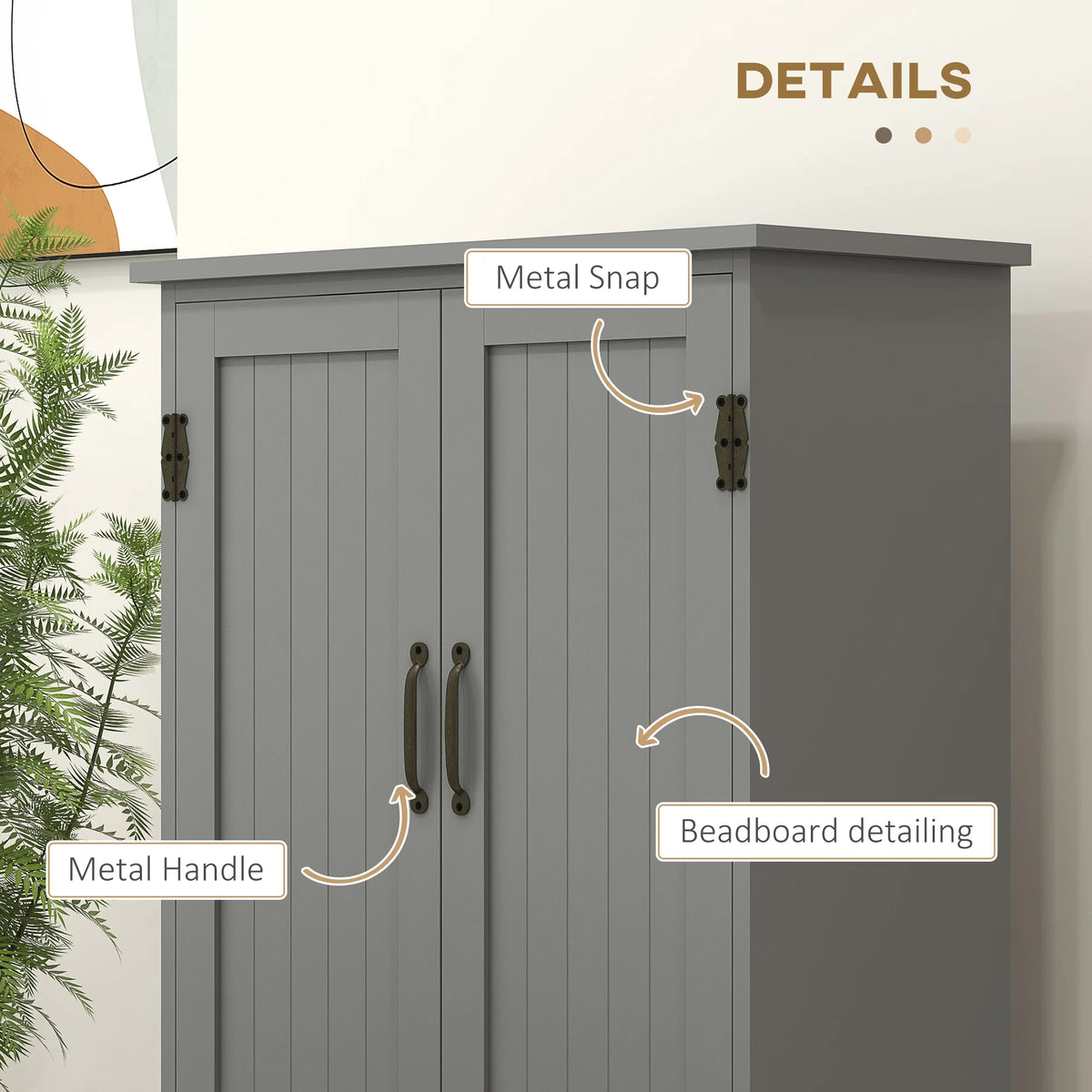HOMCOM Modern Freestanding Storage Hutch With Four Doors