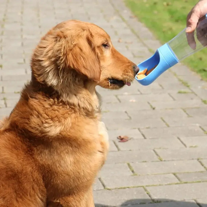 Portable Dog Water Bottle With Separated Food Storage Cup