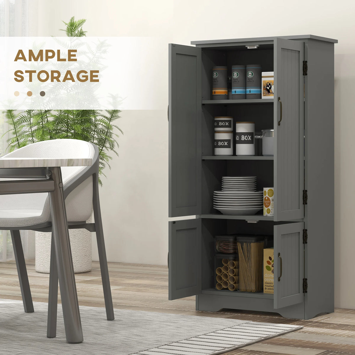 HOMCOM Modern Freestanding Storage Hutch With Four Doors