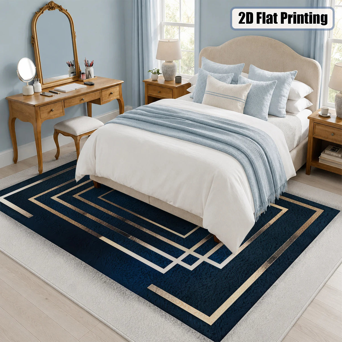 Machine Washable Soft Velvet Area Rug Non Slip Backing
