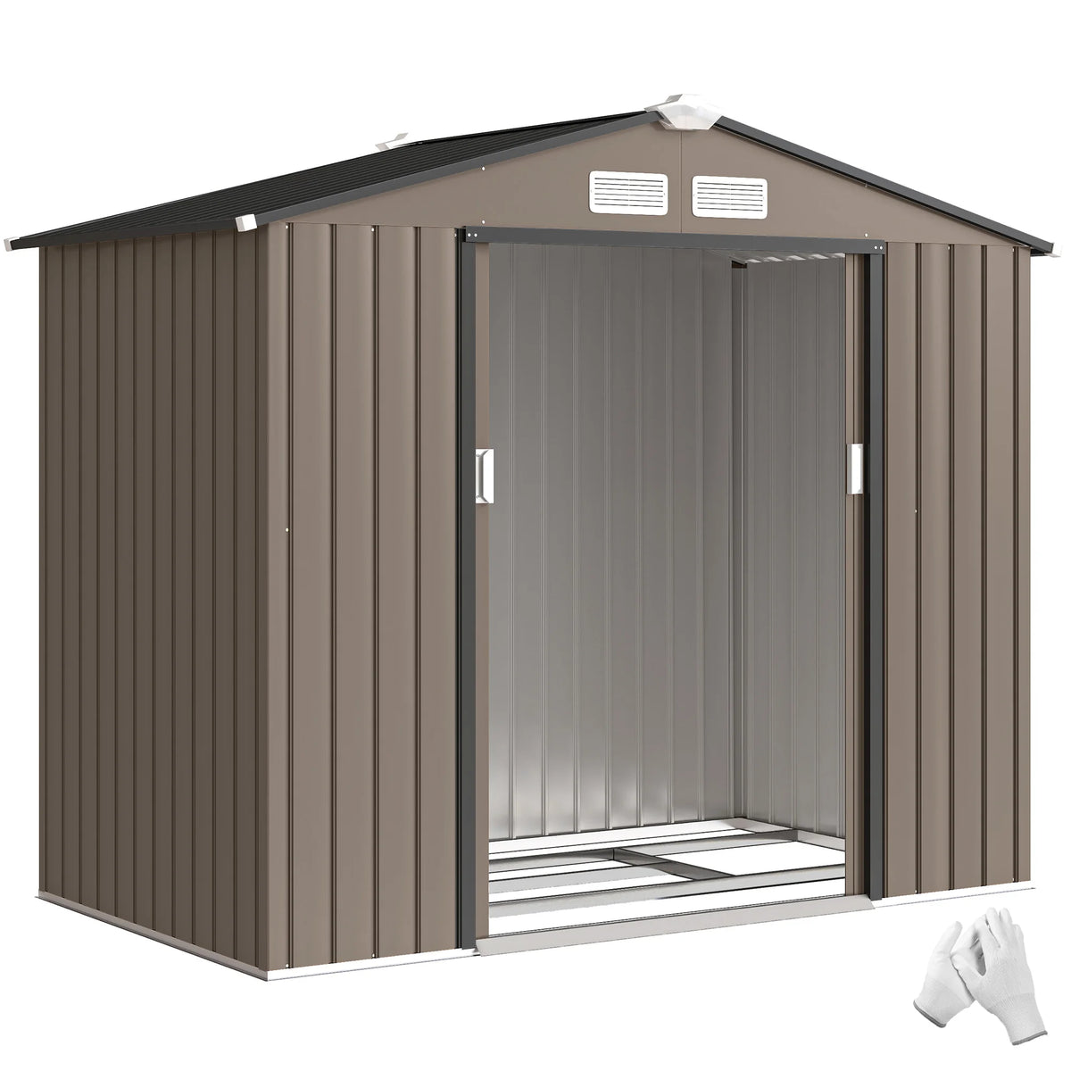 Outsunny Metal Garden Shed Storage Unit With Locking Door
