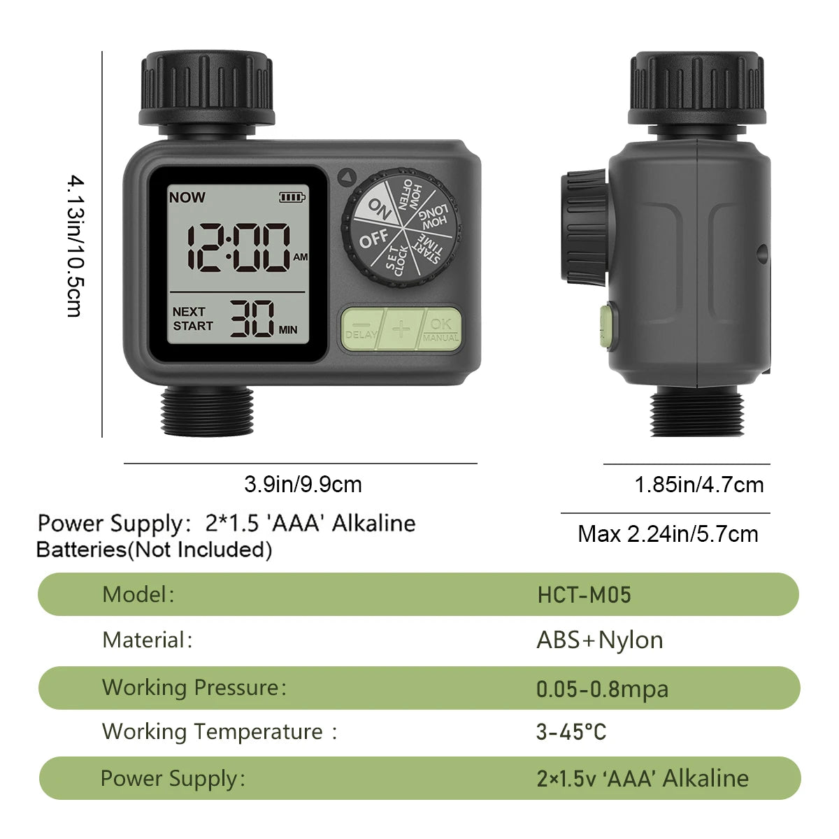Automatic Garden Water Timer for Sprinklers Model HCT-M05