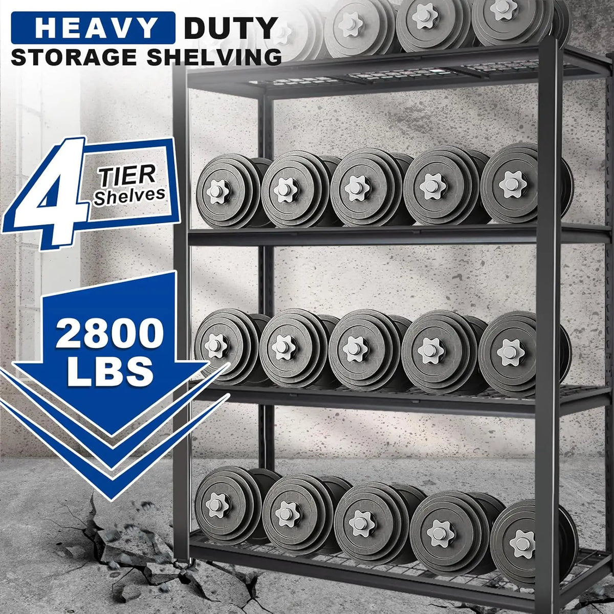 Heavy Duty Metal Garage Shelves Adjustable Steel Shelving Workshop