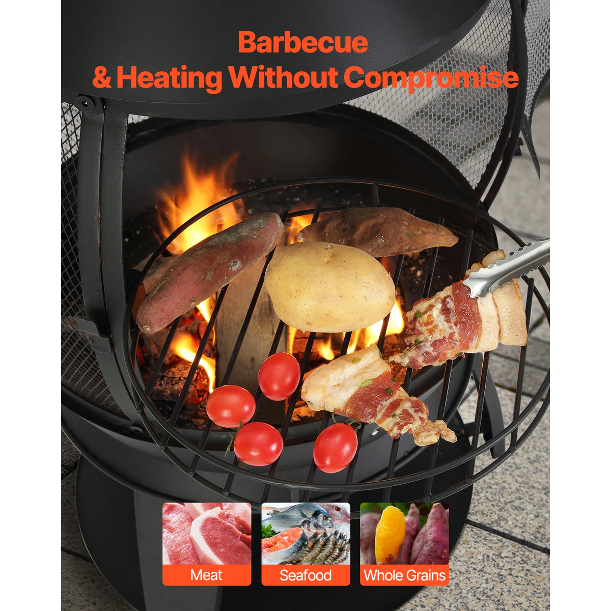 Classic Outdoor Wood Burning Chiminea Fire Pit For Patio
