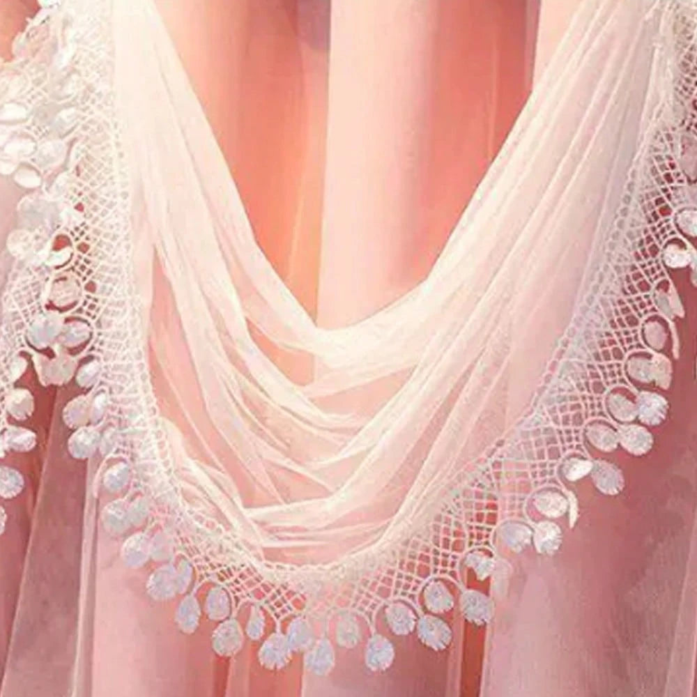 Luxury European Double Layer Embroidered Valance Curtains
