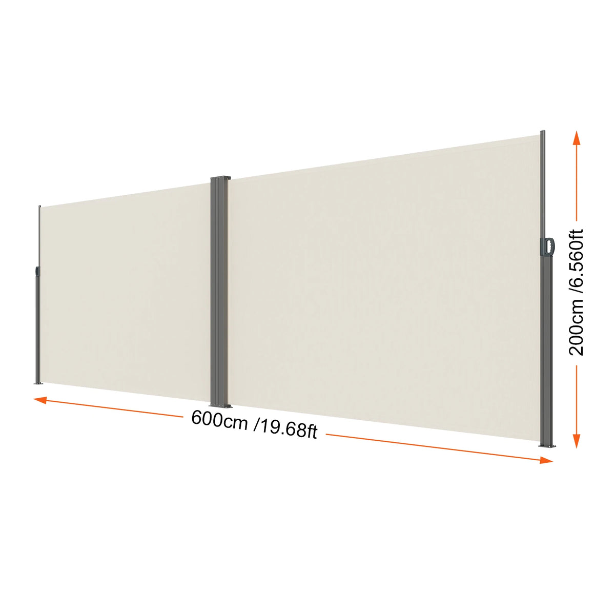 SucceBuy Retractable Side Awning Outdoor Privacy Screen With Frame
