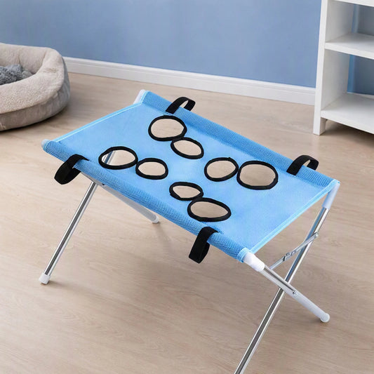 Foldable Pet Grooming Hammock With Secure Restraint Strap