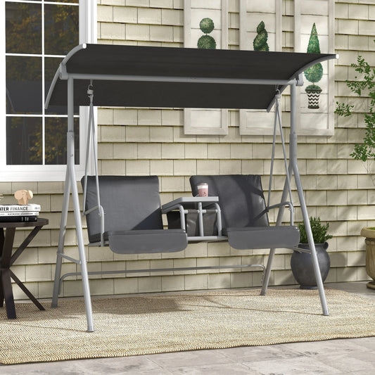 Outsunny Outdoor Swing Chair With Canopy For Patio And Garden