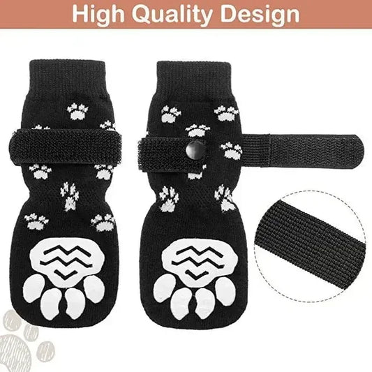 Adjustable Non Slip Cotton Dog Paw Socks For Indoor Walking