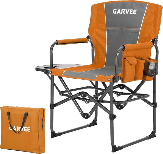 Tackleekii Aluminum Folding Director Chair With Attached Side Table