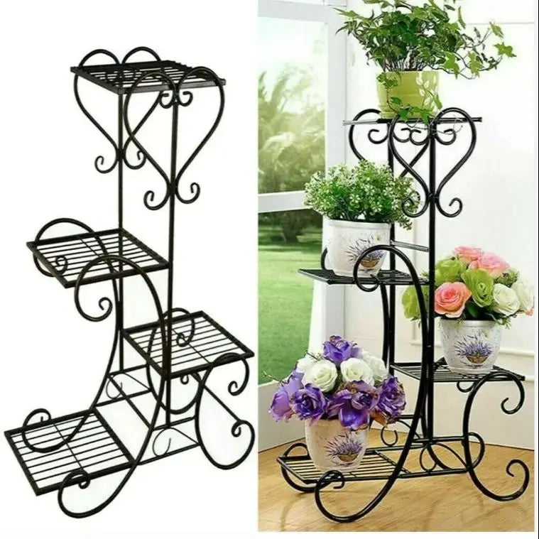 Versatile Metal Plant Stand Organizer For Garden And Patio