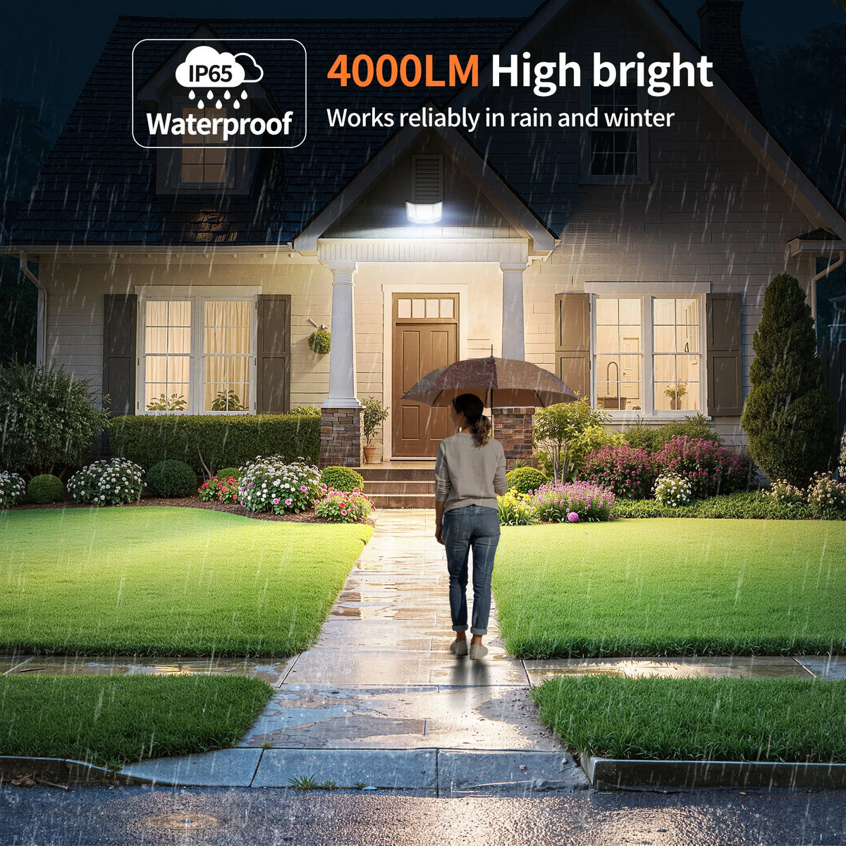 Intelamp Solar Street Flood Light With Dual Outdoor Motion Sensors