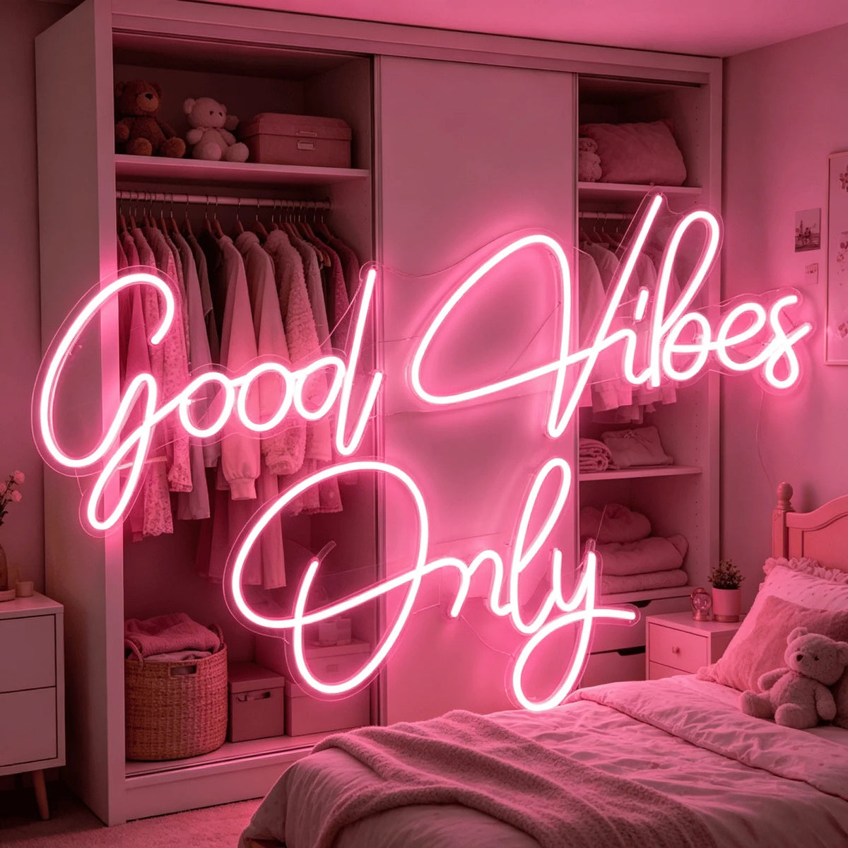 Thiixdai Good Vibes Only Led Neon Sign Usb Wall Decor