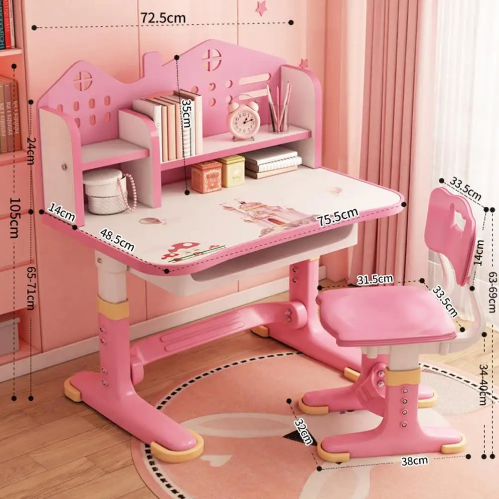 Kids Height Adjustable Desk And Chair Set For School