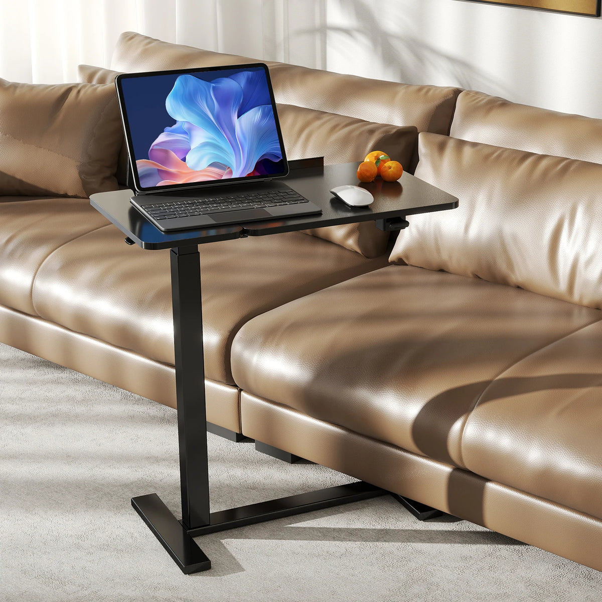 JHK Adjustable Overbed Desk With Tilt Top And Wheels