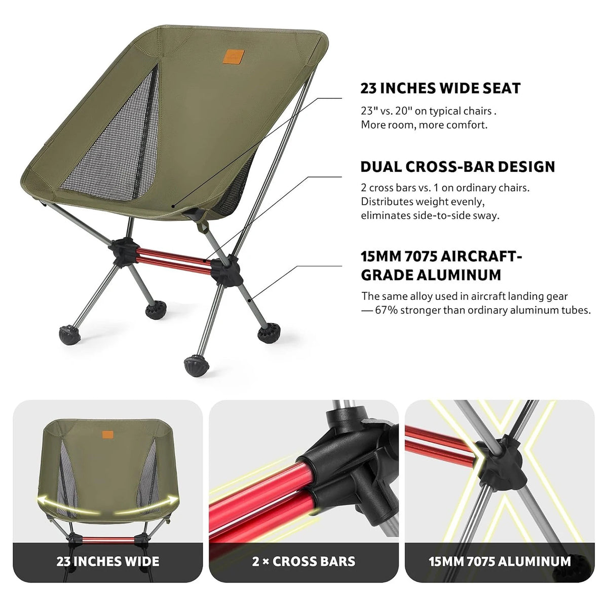 Naturehike Ultralight Foldable Camping Chair With Lightweight Frame