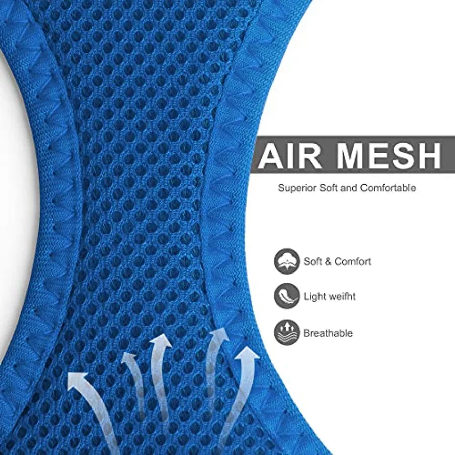 Adjustable Soft Mesh Dog Harness With Reflective Leash