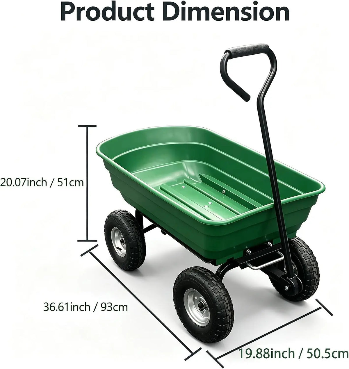 Garvee Heavy Duty Four Wheel Garden Utility Dump Cart