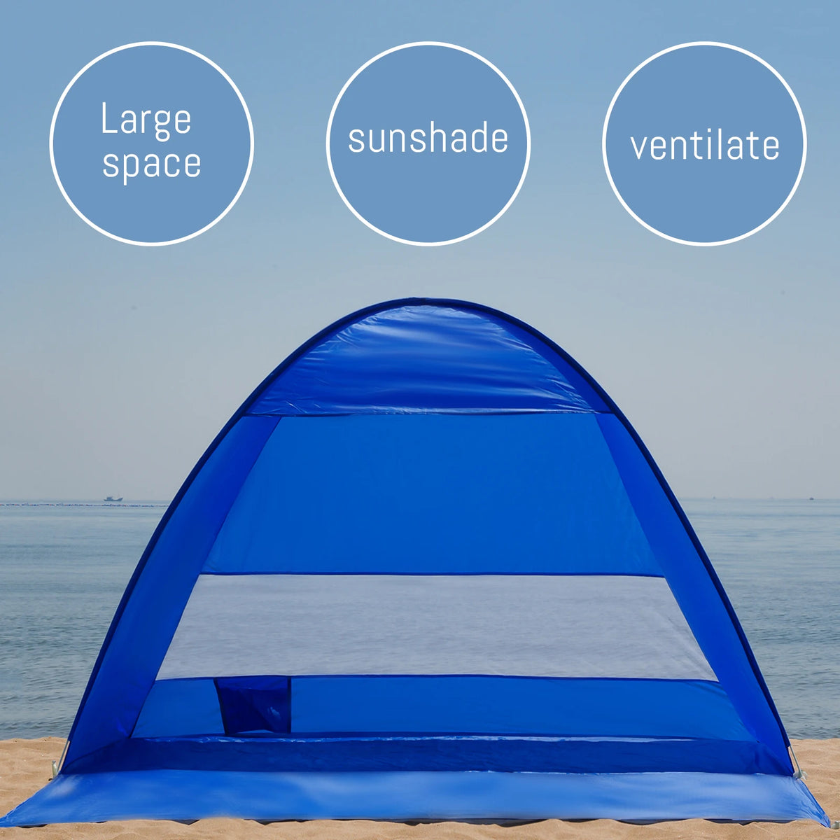 Auto Open Beach Camping Tent With UPF 50 Sun Protection