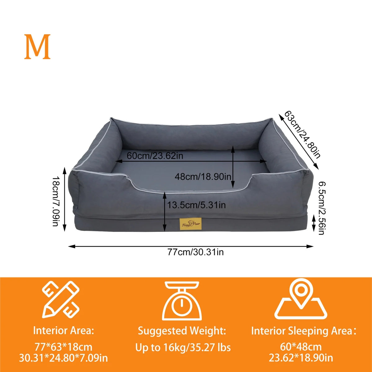 Bingopaw Orthopedic Dog Sofa Bed With Washable Cover