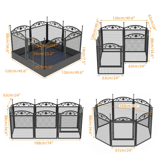 Bingopaw Heavy Duty Metal Dog Playpen For Indoor Outdoor Puppy Training