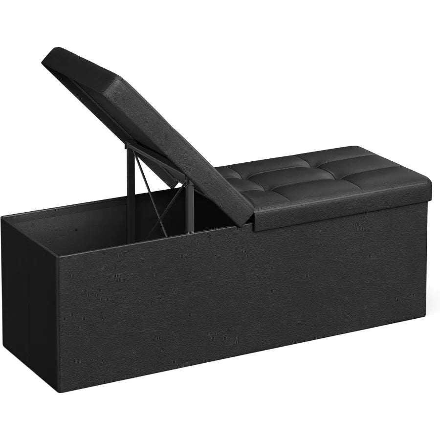 Xiuwo Upholstered Storage Ottoman Bench With Flip Top Seat Cover