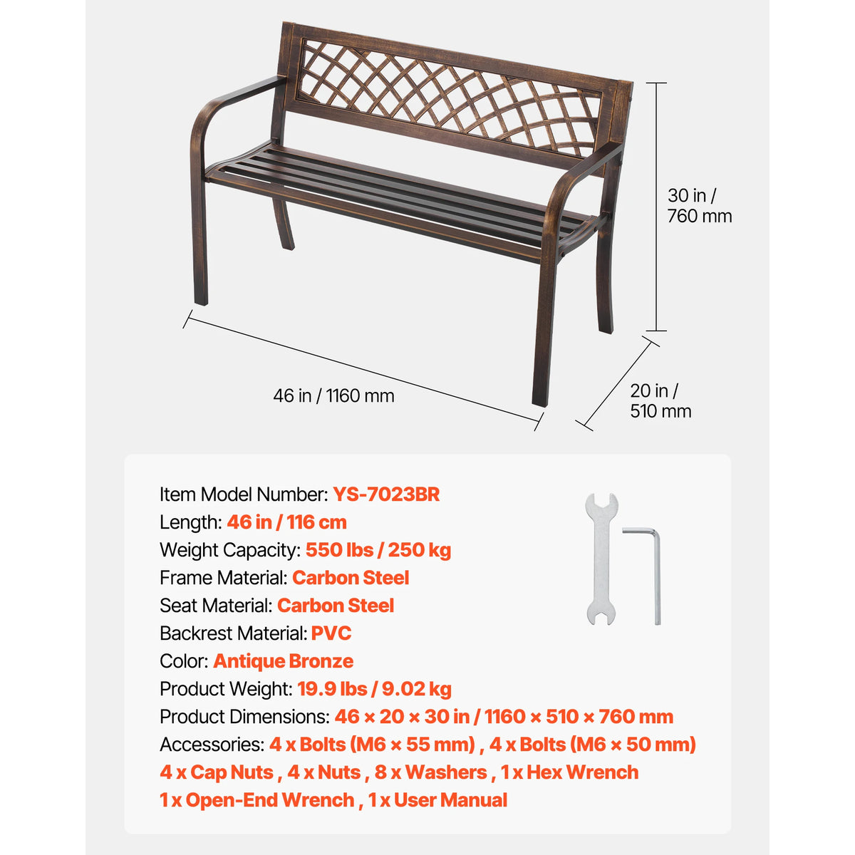 SucceBuy Modern Outdoor Garden Wooden Bench With Backrest