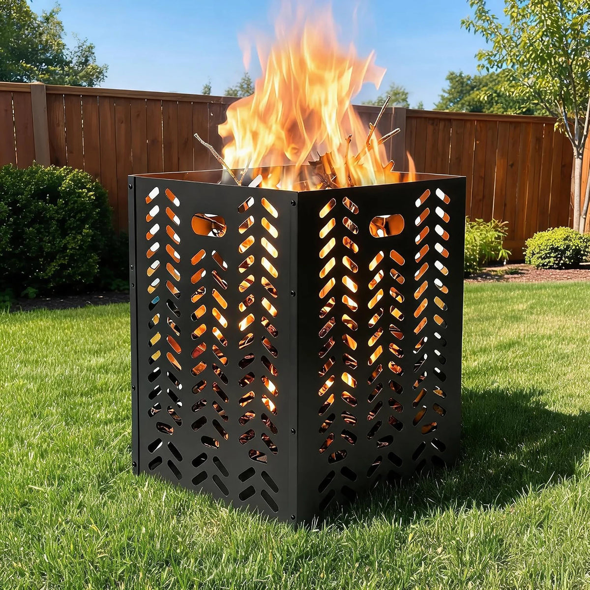 HiMISS Heavy Duty Steel Outdoor Burn Cage For Yard Cleanup