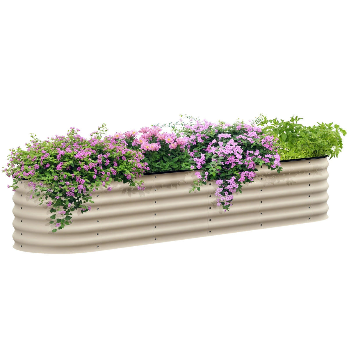 Outsunny Galvanized Metal Raised Garden Bed Planter Box
