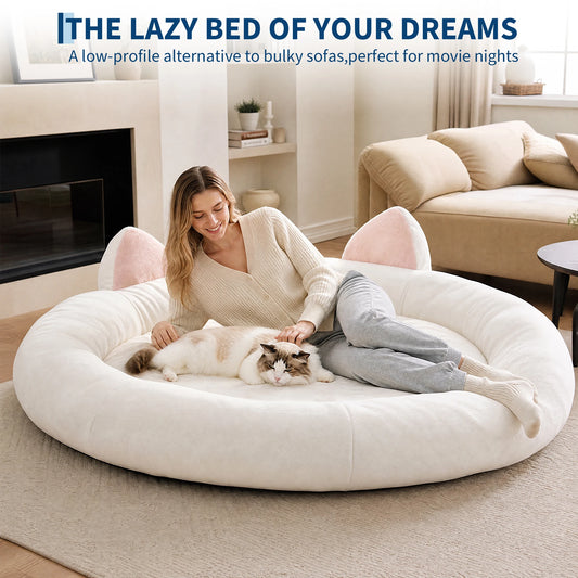 Orthopedic Memory Foam Round Dog Bed With Supportive Bolster