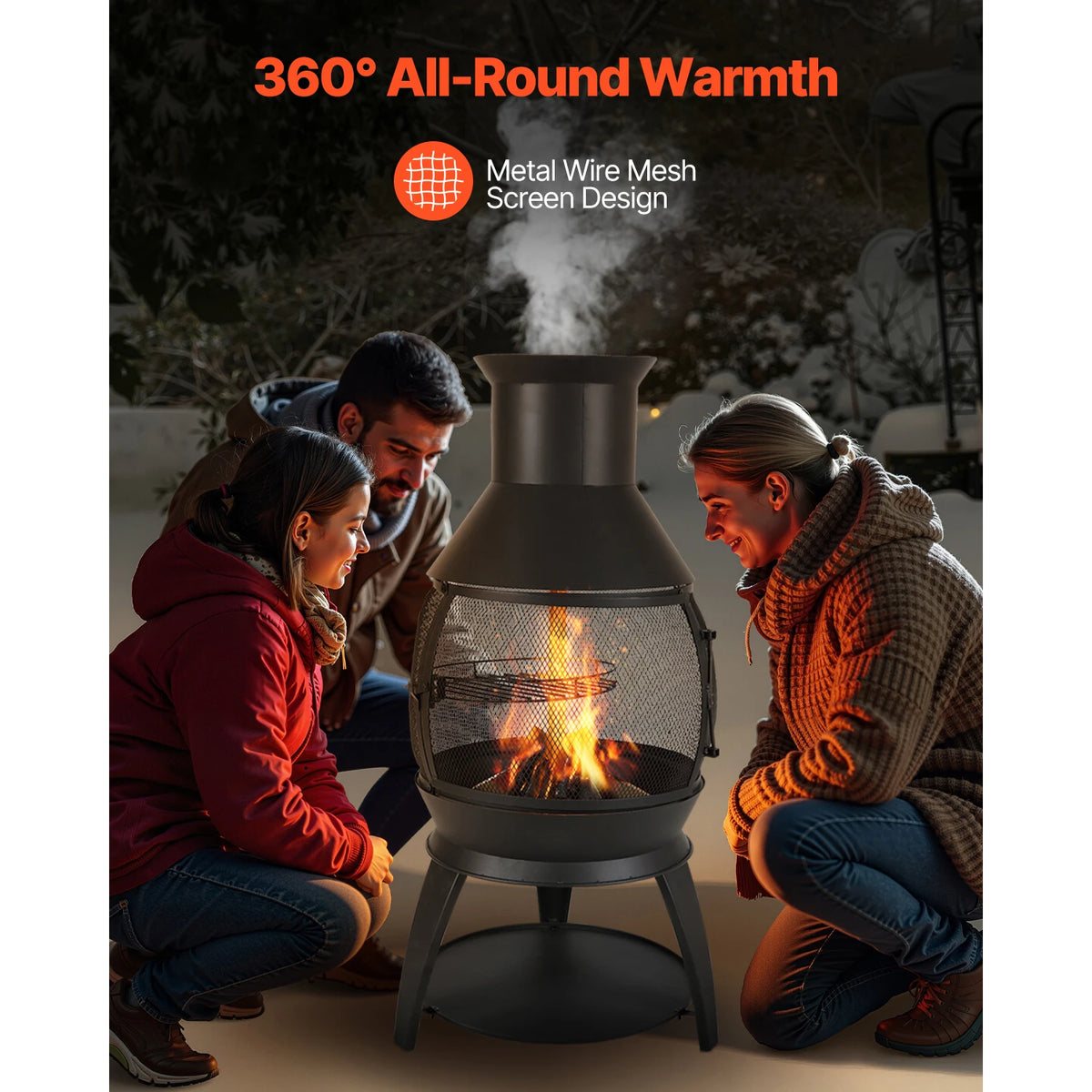 Classic Outdoor Wood Burning Chiminea Fire Pit For Patio