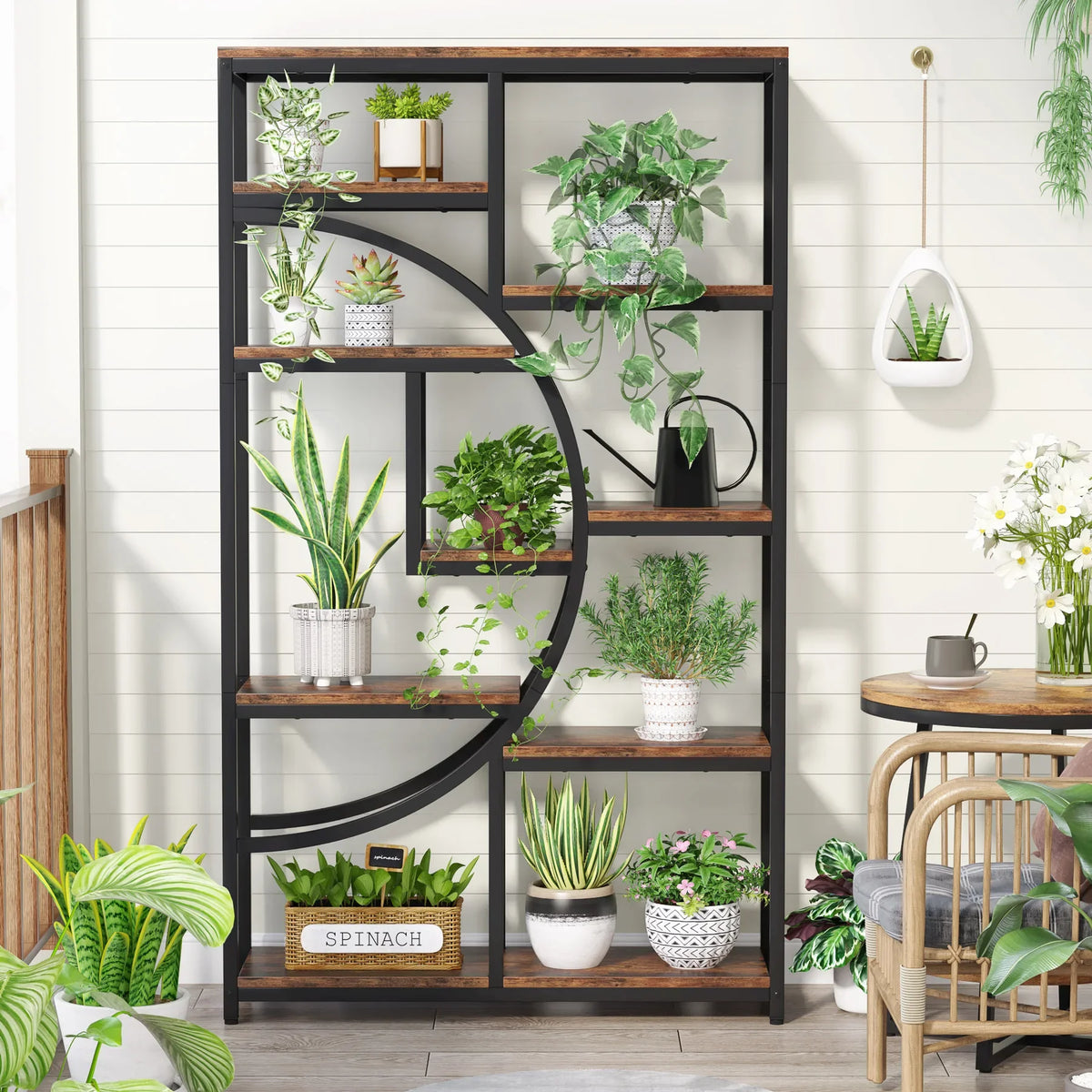 Tribesigns Industrial 5 Tier Etagere Bookcase Freestanding Storage Shelf