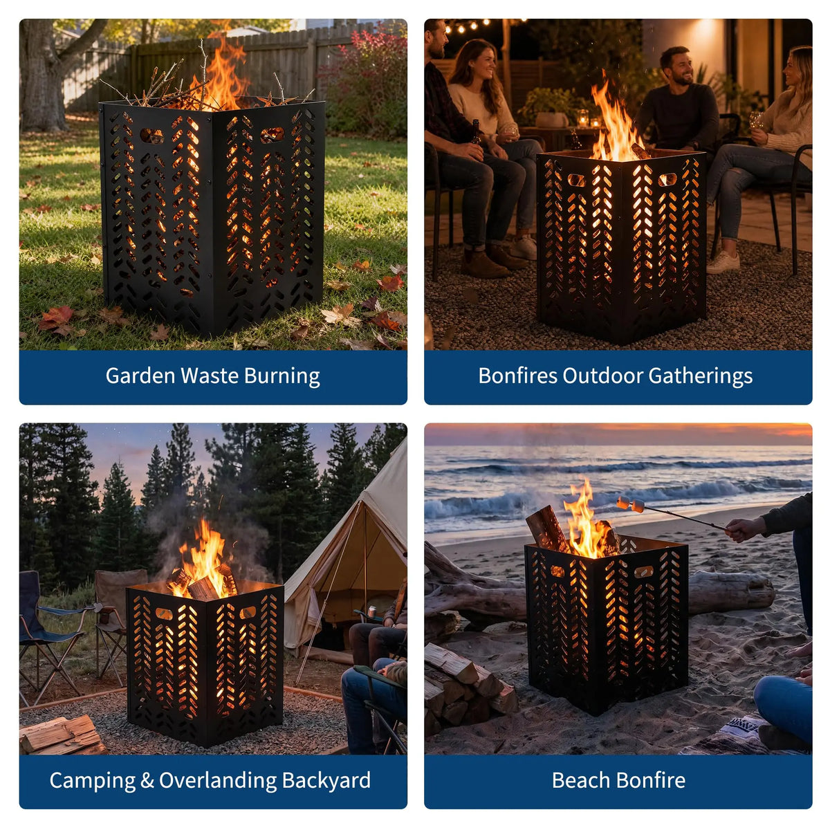 HiMISS Heavy Duty Steel Outdoor Burn Cage For Yard Cleanup