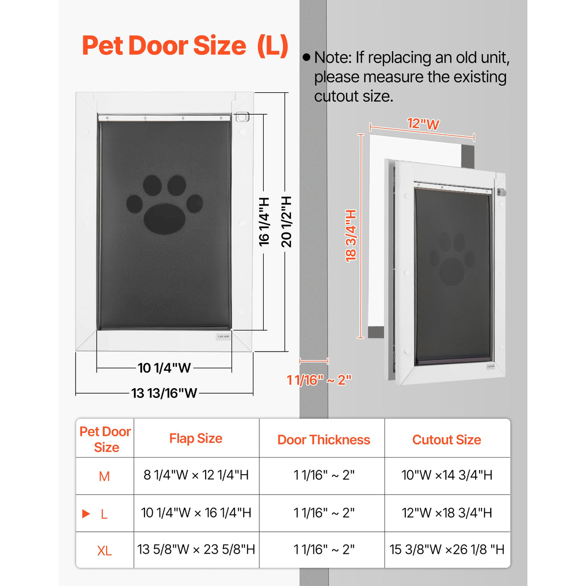 SucceBuy Weatherproof Metal Pet Door Featuring Dual Magnetic Flaps