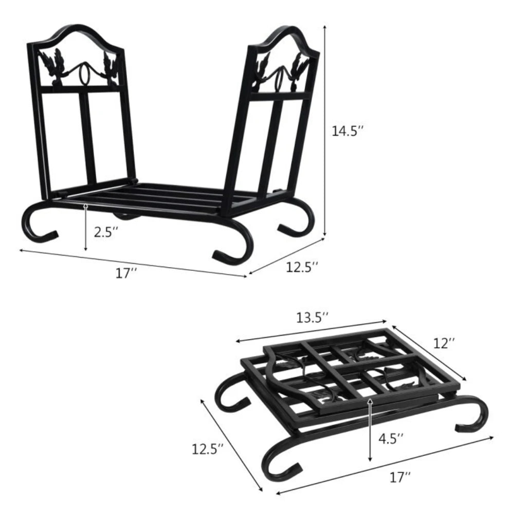 Heavy Duty Steel Firewood Log Rack Wood Storage Holder