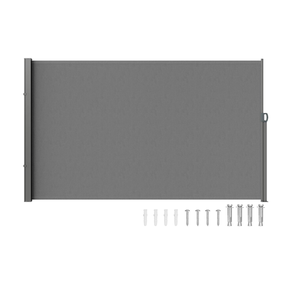 SucceBuy Retractable Side Awning Outdoor Privacy Screen With Frame